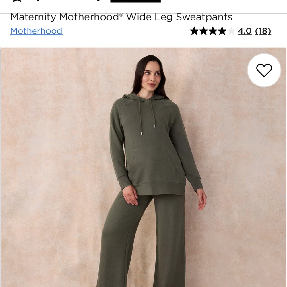 Motherhood Olive Hoodie and Sweatpants Set